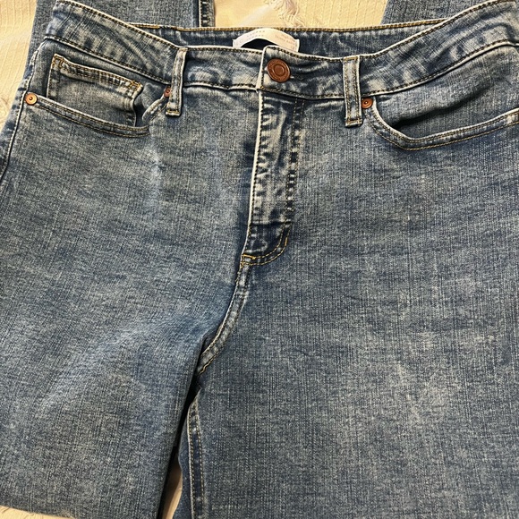 LC Lauren Conrad high rise acid wash raw hem skinny jeans with stretch size 12 - Picture 2 of 6